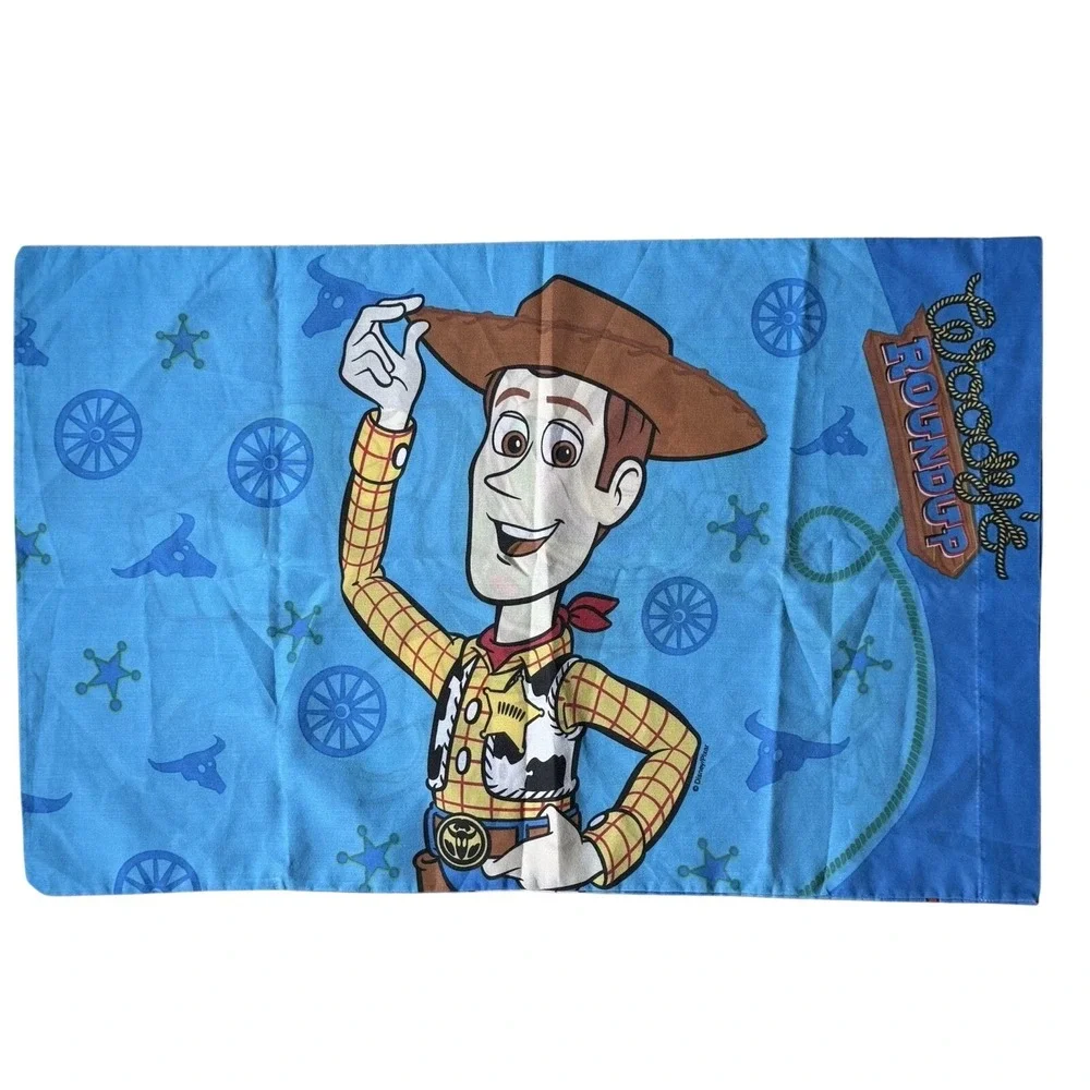 Vintage Woody Round Up Buzz Light Year Standard Pillowcase USA Toy Story Pixar‎